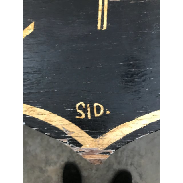 Early 20th Century Mayer Oil Co..Black Painted Wood Gold Leaf Wood Gasoline Petrol Sign For Sale - Image 5 of 13