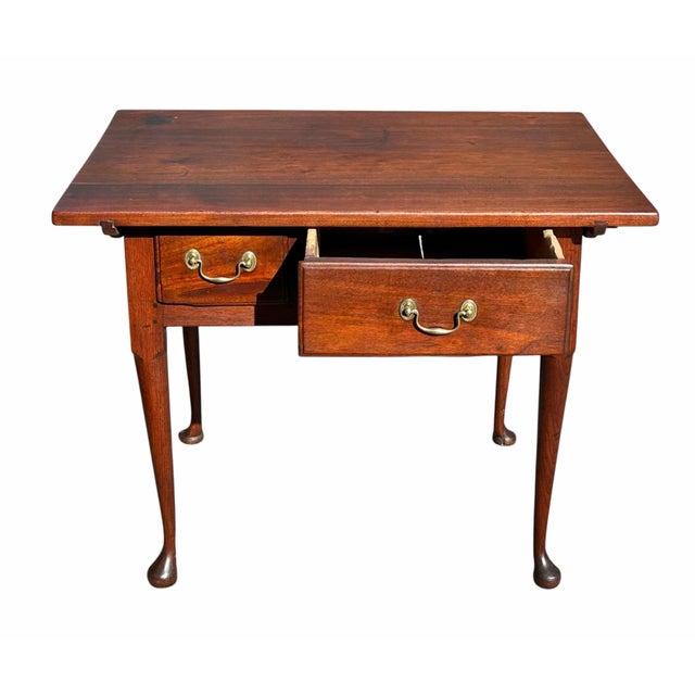Queen Anne Antique Queen Anne Pennsylvania Walnut Two Drawer Diminutive Tavern Table Rare For Sale - Image 3 of 12