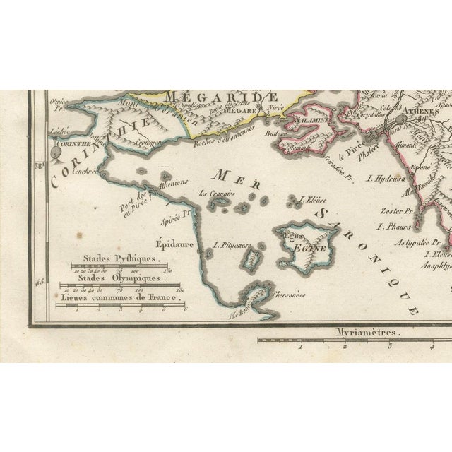 Gold Map of Ancient Attica, Megara and Euboea from Ambrose Tardieu, 1824 For Sale - Image 8 of 10