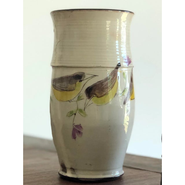 French Country Vintage Handcrafted French Pottery Vase-Signed For Sale - Image 3 of 10