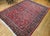 Textile Antique Persian Sarouk Area Rug, Hand-Knotted Wool, Allover Floral Pattern, 9x11, Red & Navy For Sale - Image 7 of 16