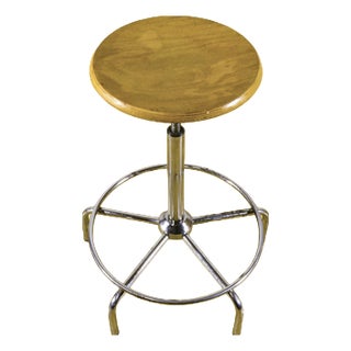 Vintage Adjustable Chrome Surveyors Swivel Stool, 1960s For Sale