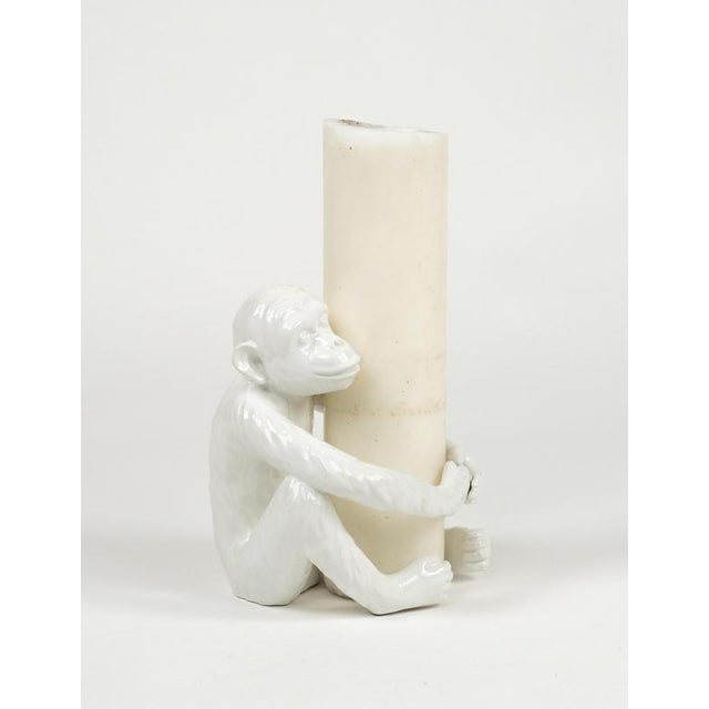 Mid-Century Monkey Candleholders in Ceramic attributed to Vivai Del Sud, Italy, 1970s, Set of 2 For Sale - Image 4 of 16