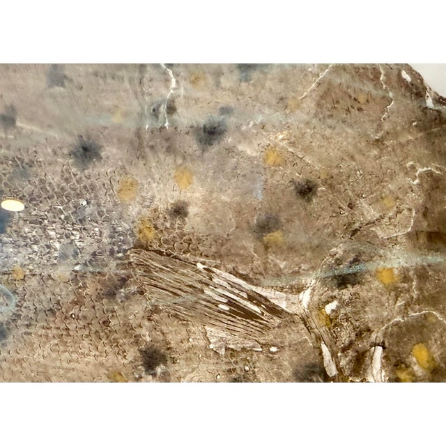 1990s Vintage Original Gyotaku Fish Print “Windowpane” by David J. Denick | Framed Coastal Fishing Art, Signed For Sale - Image 5 of 12