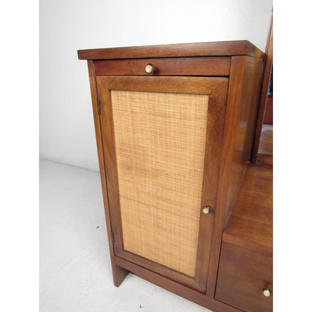 Wood Mid-Century Hall Cabinet With Mirror For Sale - Image 7 of 11