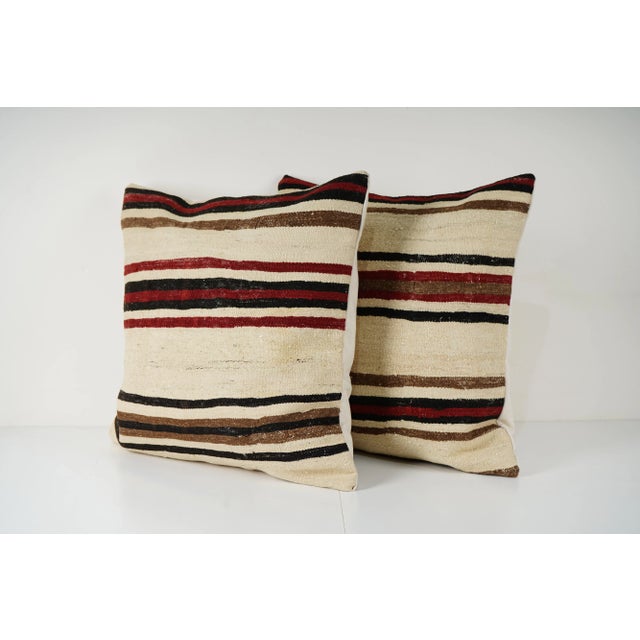 Handmade Turkish Rug Pillow Covers • Vintage Rug Decor Elevate your home decor with these exquisite 24" x 24" pillow...