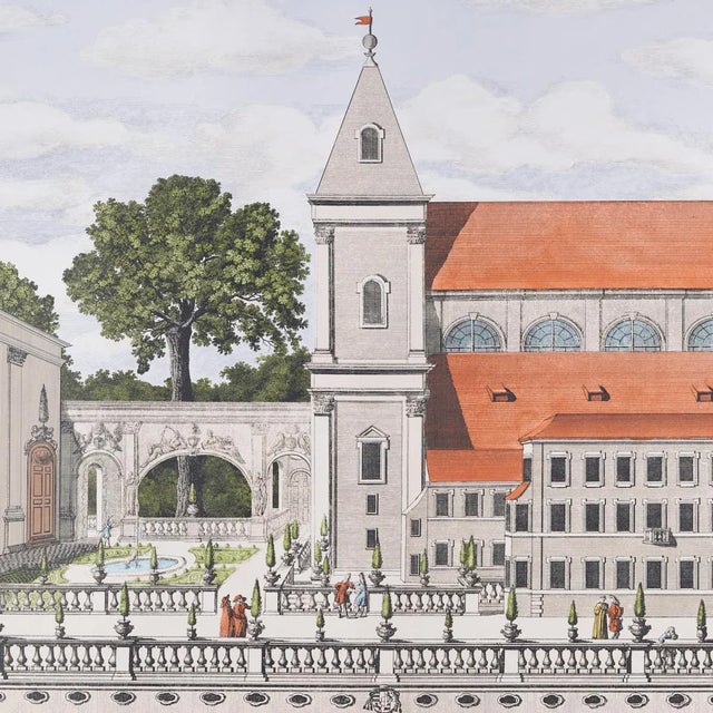 Inspired by an antique document, Piazza Firenze is a splendid three-panel wallpaper set designed by Johnson Hartig of...