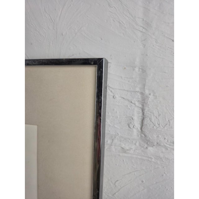 American Vintage 1980 Signed R. Krause Metal Framed Pen & Ink Navy Naval Military Art Drawing For Sale - Image 3 of 11