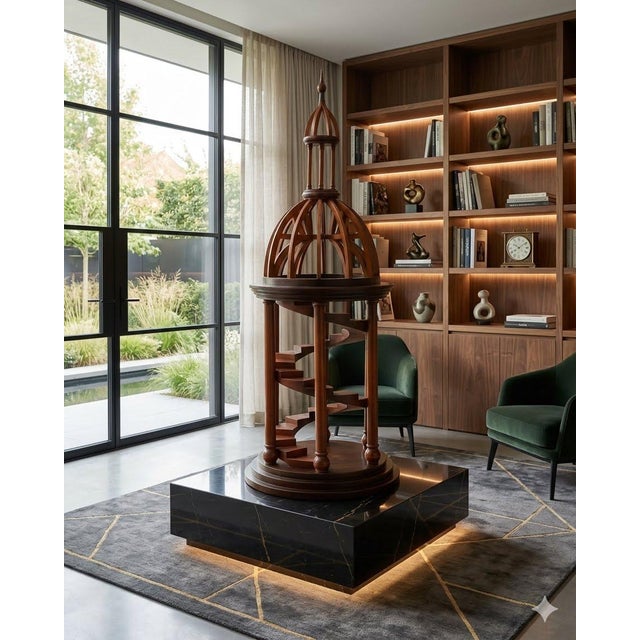 Wood Authentic Models “Bell Tower Antica” AR011—Large Cherry & Birch Architectural Model For Sale - Image 7 of 8