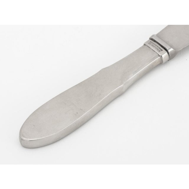 Silver Mid 20th Century Georg Jensen "Mitra" Stainless Steel Flatware, 82 For Sale - Image 8 of 11