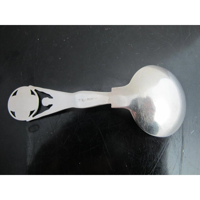 Art Deco Thorvald Marthinsen Norway 830 Silver 1945 Liberation Spoon 4 3/4" For Sale - Image 3 of 5