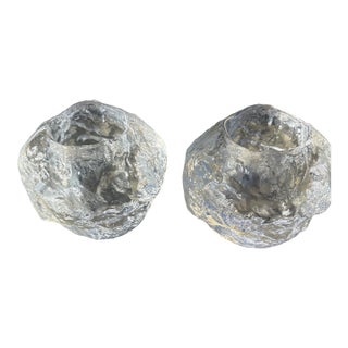 Vintage 1970's Kosta Boda Snowball Candleholders -Set of 2 For Sale