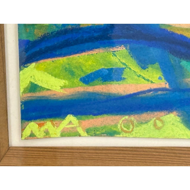 Expressionist Pastel of a Dog Carrying a Burning Stick, Signed Ma For Sale - Image 11 of 12