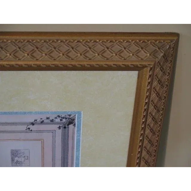 1990s 1990s Framed & Matted Decorative Print Living Room Scene Reproduction For Sale - Image 5 of 8