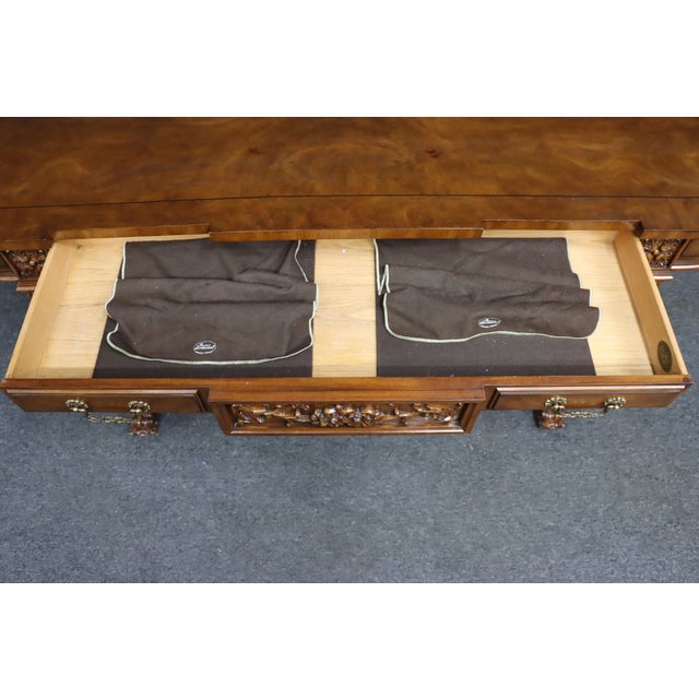 Karges Walnut Carved Console Table For Sale - Image 9 of 16