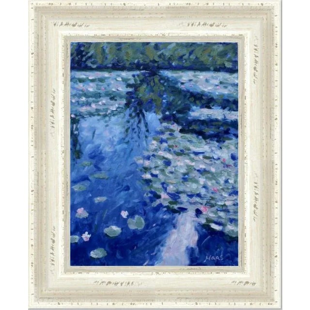 Textile Water Gardens — Pond Reflections Impressionist Oil Painting For Sale - Image 7 of 7