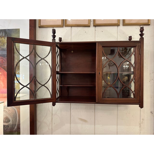 Antique Mahogany & Glass Regency Wall Cabinet For Sale - Image 15 of 16