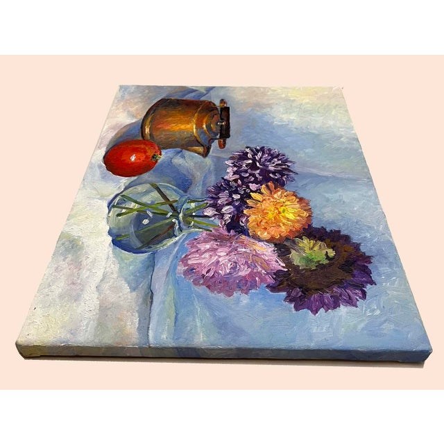 Dahlia's for Home, Floral Still Life Oil Painting For Sale - Image 4 of 8