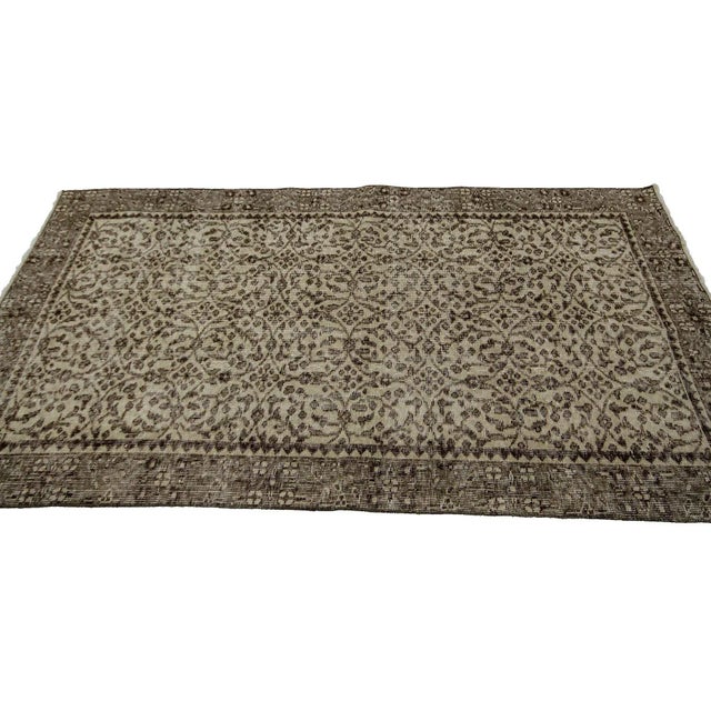 Vintage Neutral Turkish Rug-3′5″ × 6′8″ For Sale - Image 4 of 7