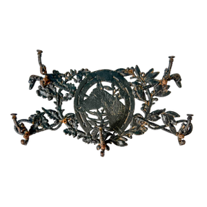 Antique Western Black Cast Iron Horse Head Horseshoe Wall Hook Rack – Victorian/ English Equestrian/ European Cottagecore