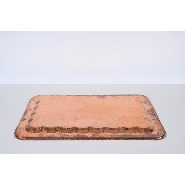 Large Mid-Century Rectangular Serving Tray in Copper, 1960s For Sale - Image 11 of 16