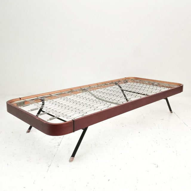 Single Bed in Curved Wood, 1960s For Sale - Image 4 of 18