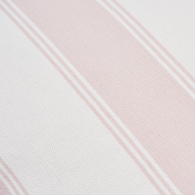 Contemporary Schumacher X Veere Grenney Rafe Stripe 22" Pillow in Pink & White For Sale - Image 3 of 4