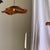 Medium Flat Corrugated Teak Leaf Pendant Light with Floral Stripes, 1980s For Sale - Image 11 of 18