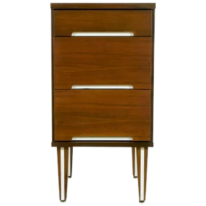 Walnut and White Micarta Three-Drawer Nightstand