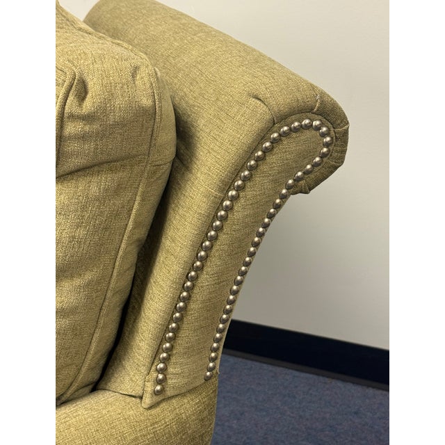 Bassett Upholstered Rolled Arm Upholstered Chair For Sale In New York - Image 6 of 11
