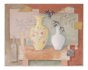 Still Life Oil Painting on Burlap