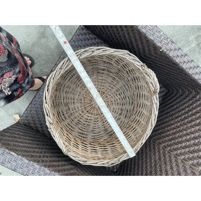 Vintage French Sun Bleached Style Gathering Basket For Sale - Image 10 of 11