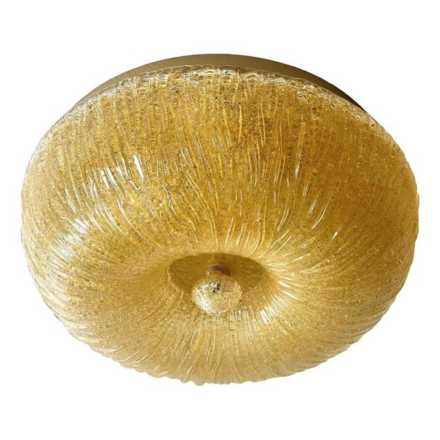 Venetian Amber Graniglia Budino Murano Glass Flush Mount by Simoeng for Simoeng For Sale - Image 10 of 10