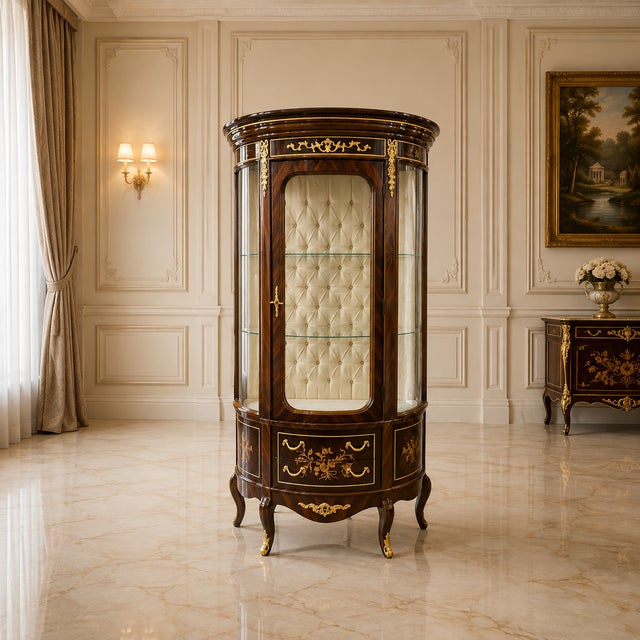 Elevate your interior with this magnificent luxury vitrine cabinet, crafted in the finest European tradition. Featuring a...