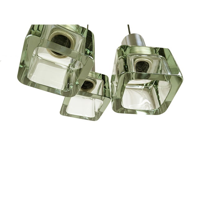 Flavio Poli Vintage Three-Lights Pendant in Smoked Glass and Chrome Plated Metal by F. Poli for Seguso, 1960s For Sale - Image 4 of 12