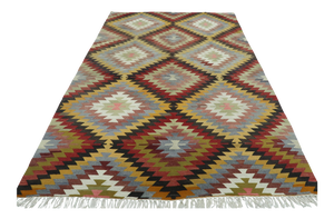 Turkish Antalya Wool Rug Kilim Rug-6’4’x9’8"