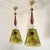 Mid-Century Modern Pair of Olive Green Murano Pendant Lights, Italy For Sale - Image 3 of 12