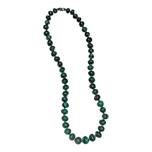 Vintage Spherical Malachite Necklace, 21"