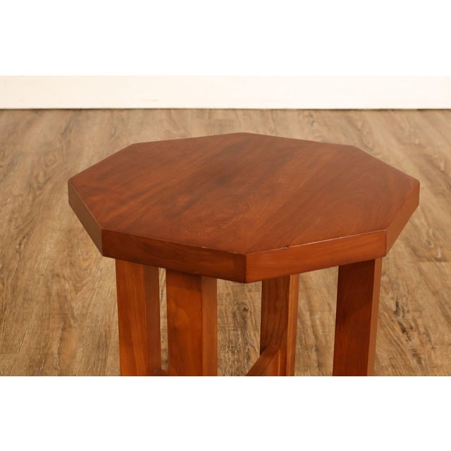 Wood Stickley Mission Collection Cherry Octagonal Tabouret For Sale - Image 7 of 18