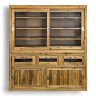 Vintage Industrial Pine Sideboard For Sale