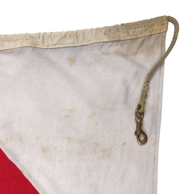 Mid 20th Century Large Vintage Cotton Nautical Signal Flag For Sale - Image 5 of 5