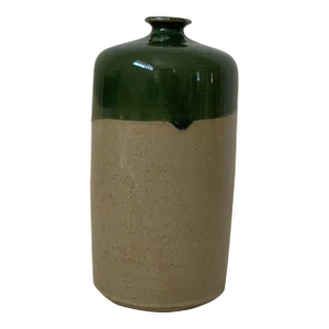 Late 20th Century Toyo Japan Green Dipped Ceramic Jug