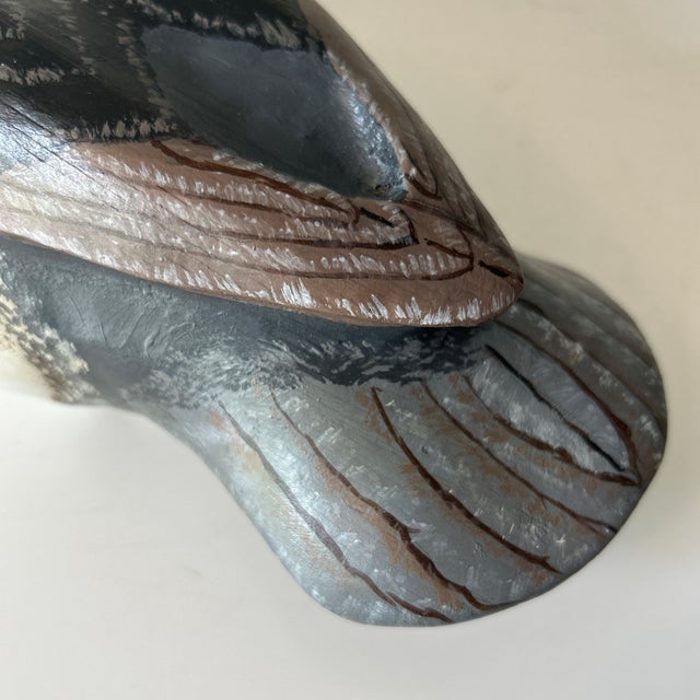 Vintage Hand Painted and Hand Carved Signed Buffelhead Drake For Sale - Image 11 of 12