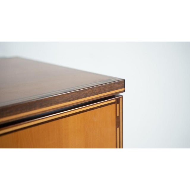 Rare Wood Cabinet by Afra and Tobia Scarpa, Italy Aesthetic geometric wood patterns on the front edges Beautiful handles...