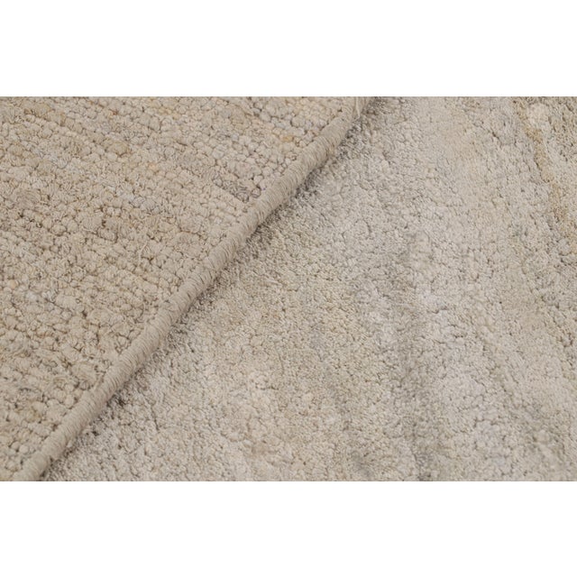 Textile Rug & Kilim’s Contemporary Textural Runner Rug in Beige-Brown Striae For Sale - Image 7 of 7