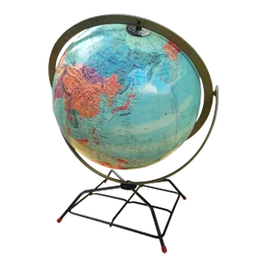 Vintage Mid-Century Modern World Globe on Metal Stand