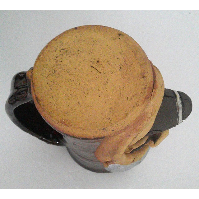 Brown Vintage 1997 Elizabeth Signed Ugly Mug/Face Pottery Mug Football Player Pristine For Sale - Image 8 of 9