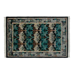 Vintage Indian William Morris Design Carpet - 6' X 8'10"