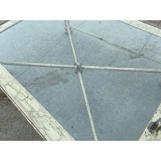 Rustic 1960s Wrought Iron Rustic Glass Coffee Table For Sale - Image 3 of 12