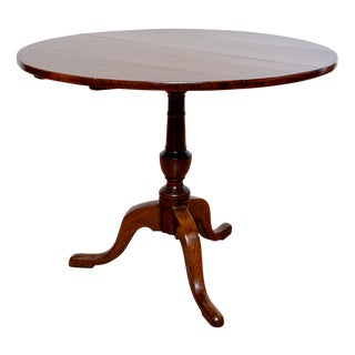Georgian Circular Oak Tripod Dining Table, 1780s For Sale